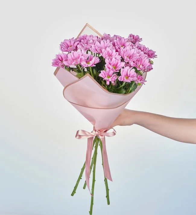 Pembe Papatyalar Çiçek Buketi
